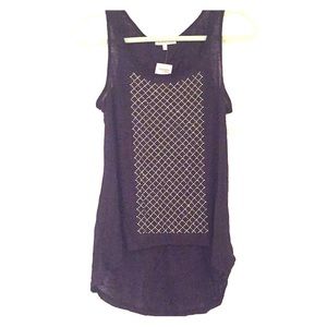 NWT Charlotte Russe Black tank silver rhinestones